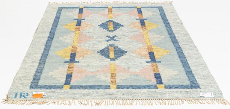 Ida Rydelius, a flat weave carpet, signed IR, ca 243 x 172 cm.