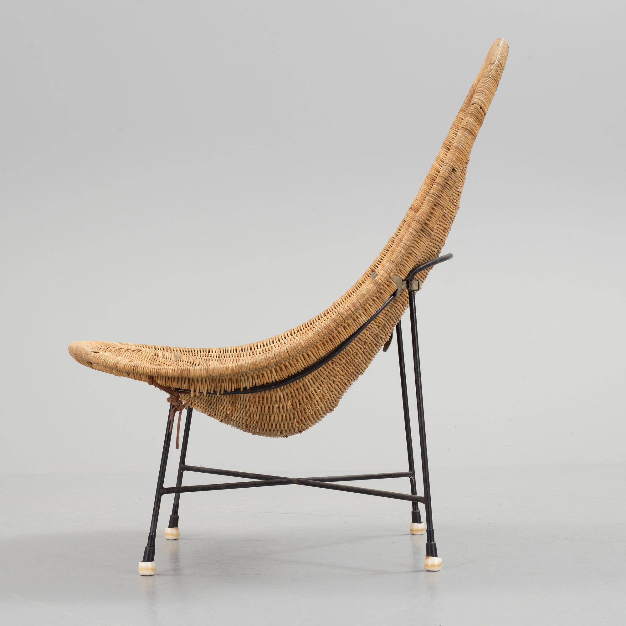 A 'Stora Kraal' rattan easy chair from Nordiska Kompaniet, 1950's.