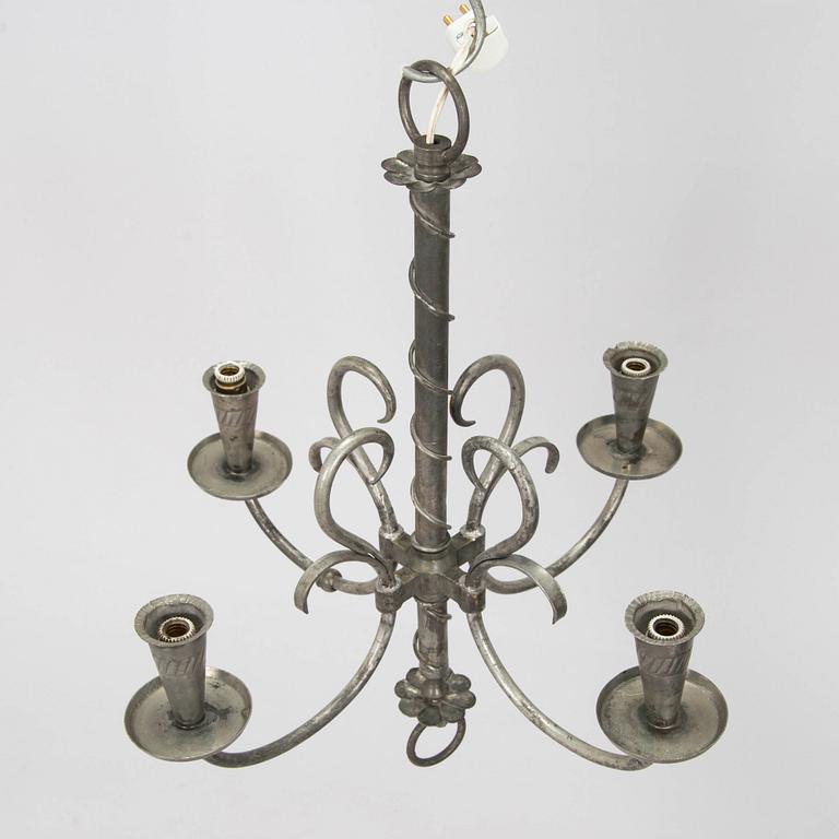 Paavo Tynell, a 1930's 'R2' chandelier for Taito. Height 54 cm.