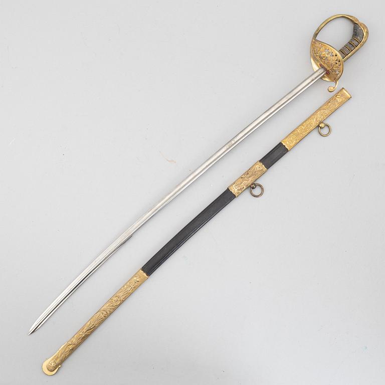 Saber, early 19th century, for an officer in the archipelago fleet (?), with scabbard.