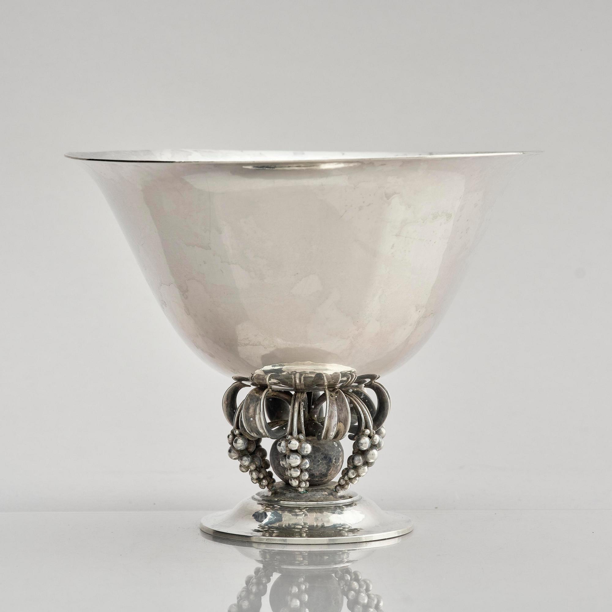 Georg Jensen, a sterling silver centrepiece bowl, model no. 775, design Harald Nielsen, Copenhagen 1933-1944, Swedish Import mark.