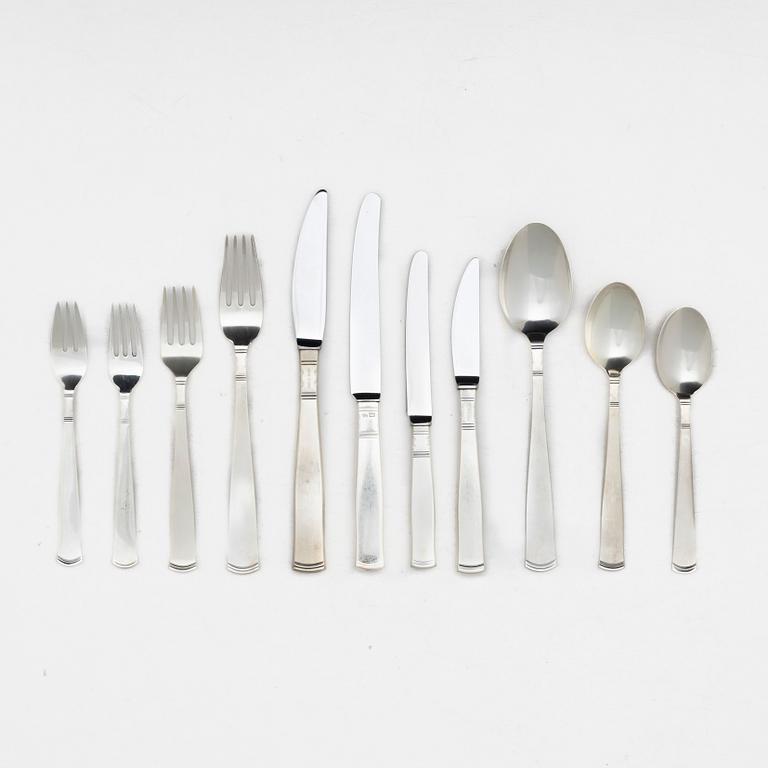 Jacob Ängman, a 111-piece silver cutlery service, model 'Rosenholm', GAB, Stockholm/Eskilstuna, 1958-96.