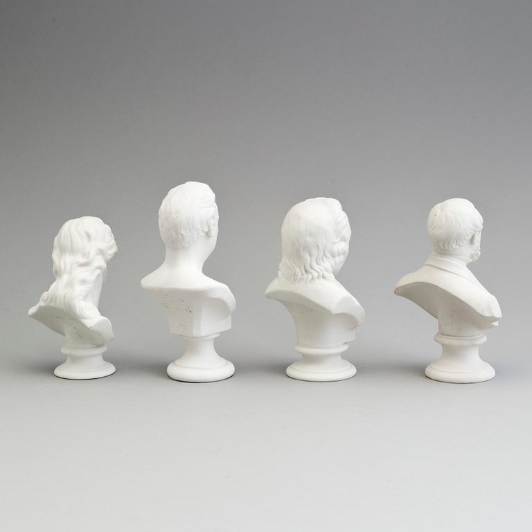 NINE PARIAN BUSTS, Gustafsberg and Rörstrand, ca 1900.