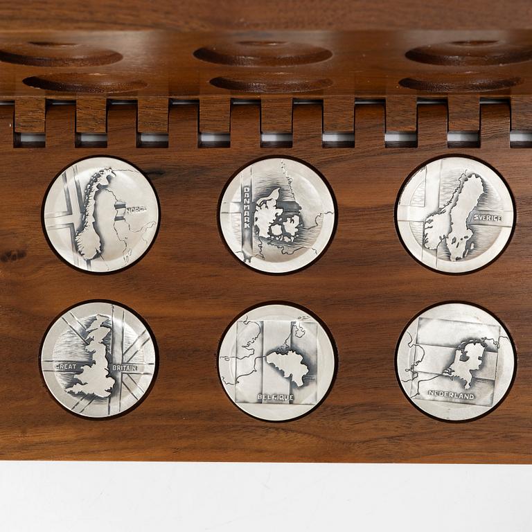 Minnesmedaljer, 6 st, sterlingsilver, Sporrong AB, Norrtälje 1977.