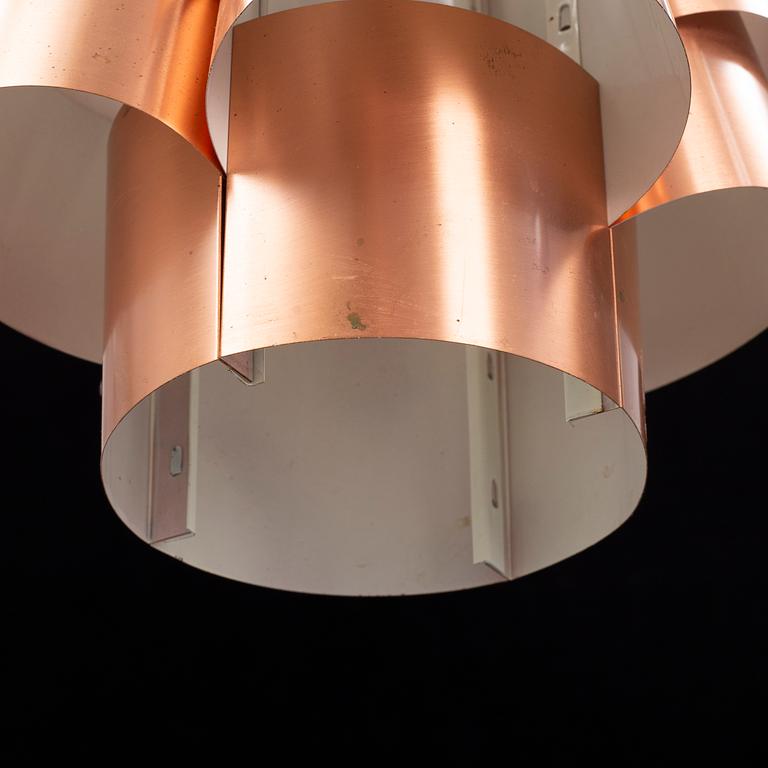 A copper ceiling lamp by Torsten Orrling, Hans-Agne Jakobson AB, MArkaryd, second half of the 20th century.