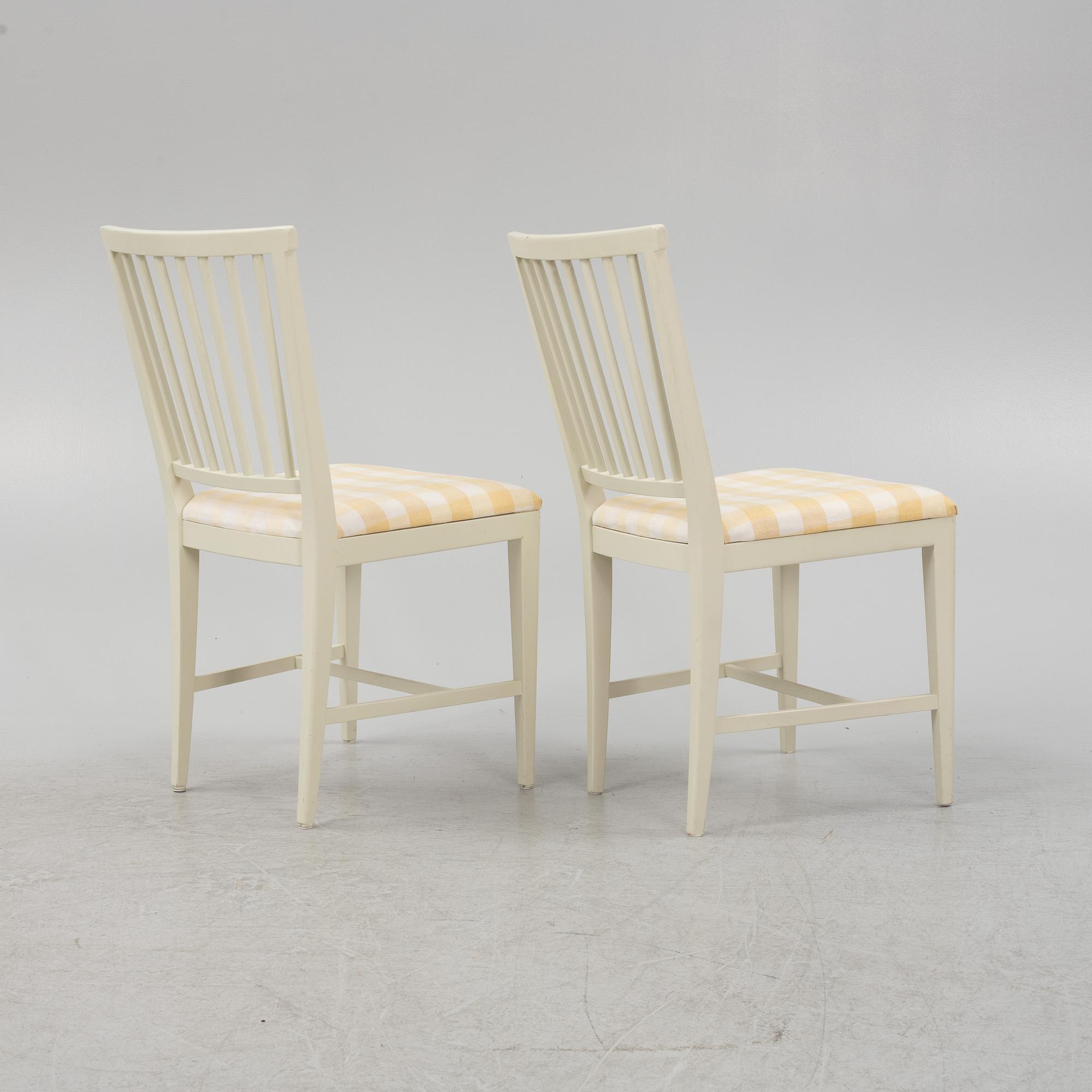 Carl Malmsten, a set of six chairs, 'Herrgården" and a dining table.