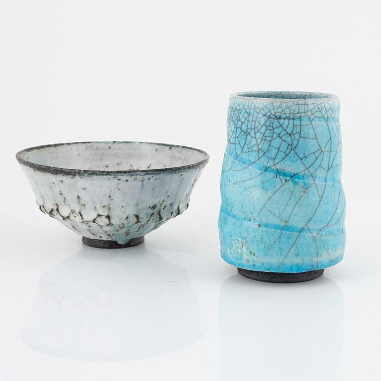 Ulla Hansen and Gertrud Båge, bowl and vase, circa 2000.