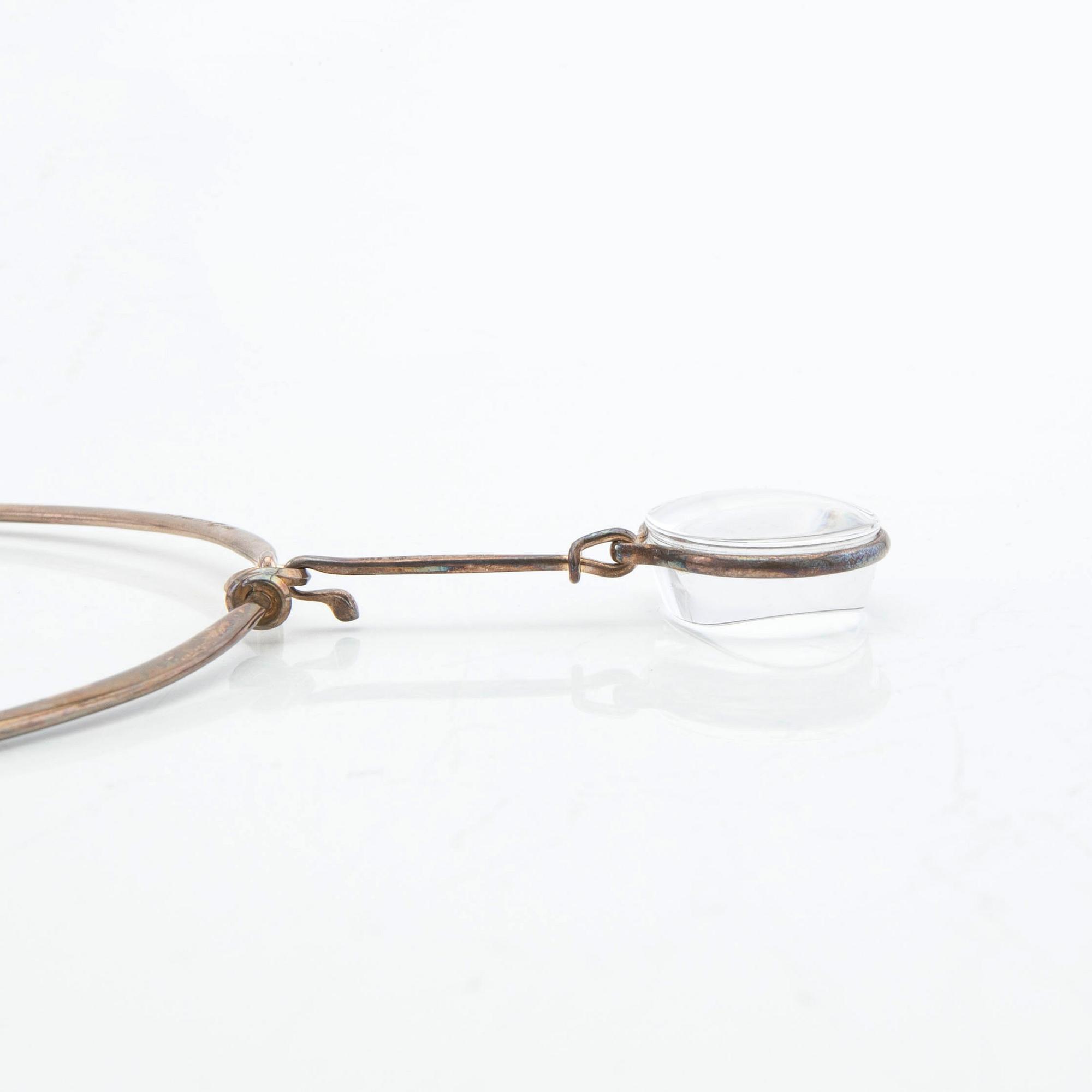 Vivianna Torun Bülow-Hübe, necklace, silver, with two pendants in rock crystal and onyx, by Georg Jensen.