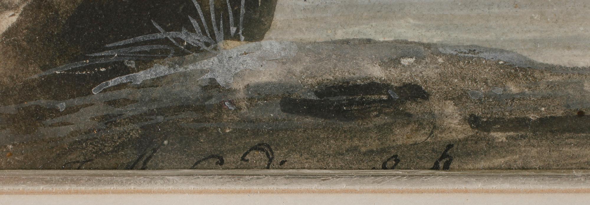 L CORDIER 1770-1836, akvarell, signerad.