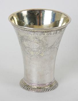 BÄGARE, silver, Daniel Poppelman (1745-1764/1771). Gävle.