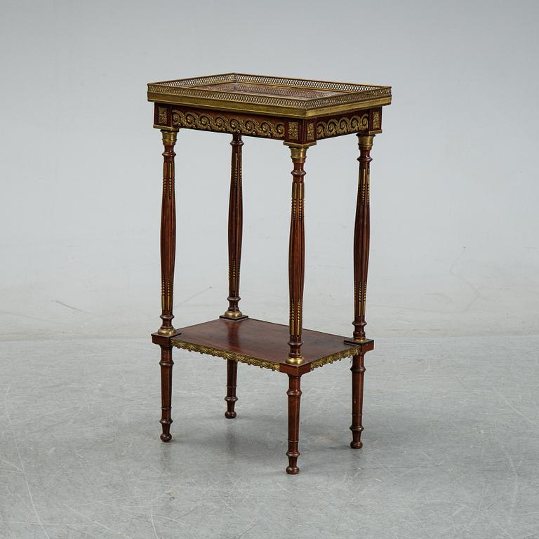 A Directoire style side table with marble top, 19th Century.