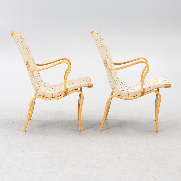 Bruno Mathsson, a pair of armchairs, "Eva", DUX, late 20th century.