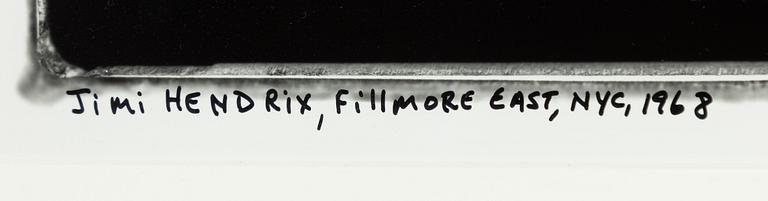Elliott Landy, "Jimi Hendrix, Filmore East, NYC", 1968.