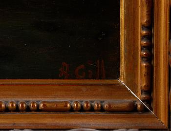 OKÄND KONSTNÄR, olja på duk, sign A Gill.