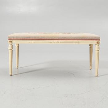 Bänk, gustaviansk stil, AB Svenska Möbelfabrikerna, Bodafors, 1900-talets andra hälft.