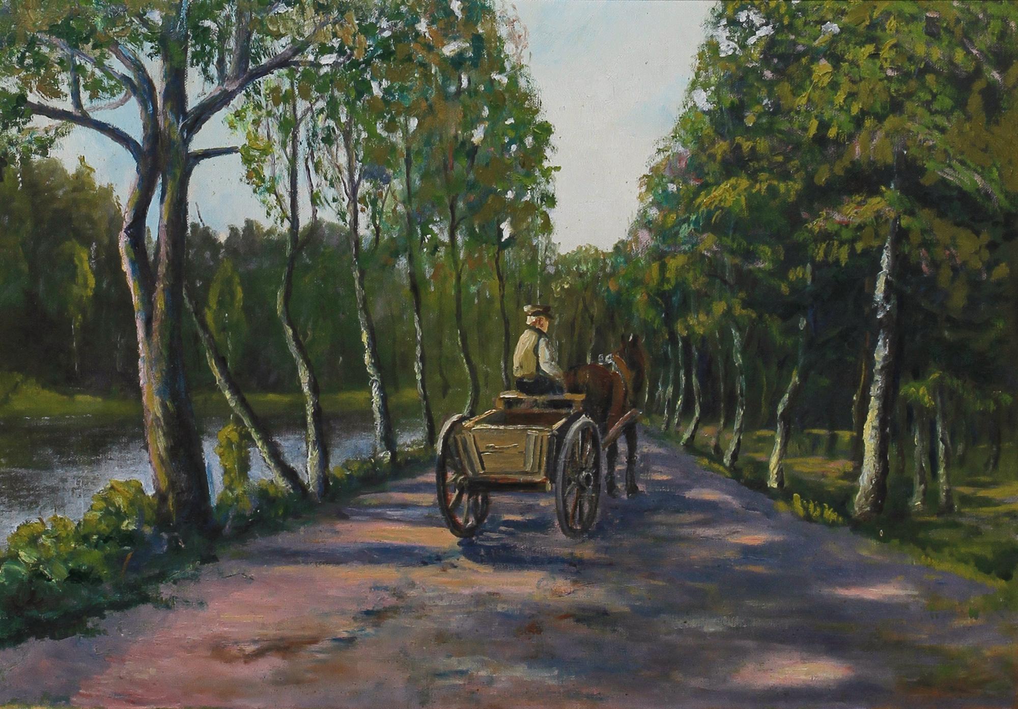 OKÄND KONSTNÄR, olja på duk. 1900-tal.