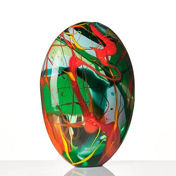 Peter Hermansson, "Pollock", a glass vase, Örsjö, Sweden 2012.