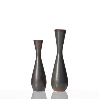 Carl-Harry Stålhane, a set of 11 stoneware vases, Rörstrand, Sweden 1950-60s.