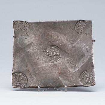 MYNT, koppar, 2 daler silvermynt, 1728.