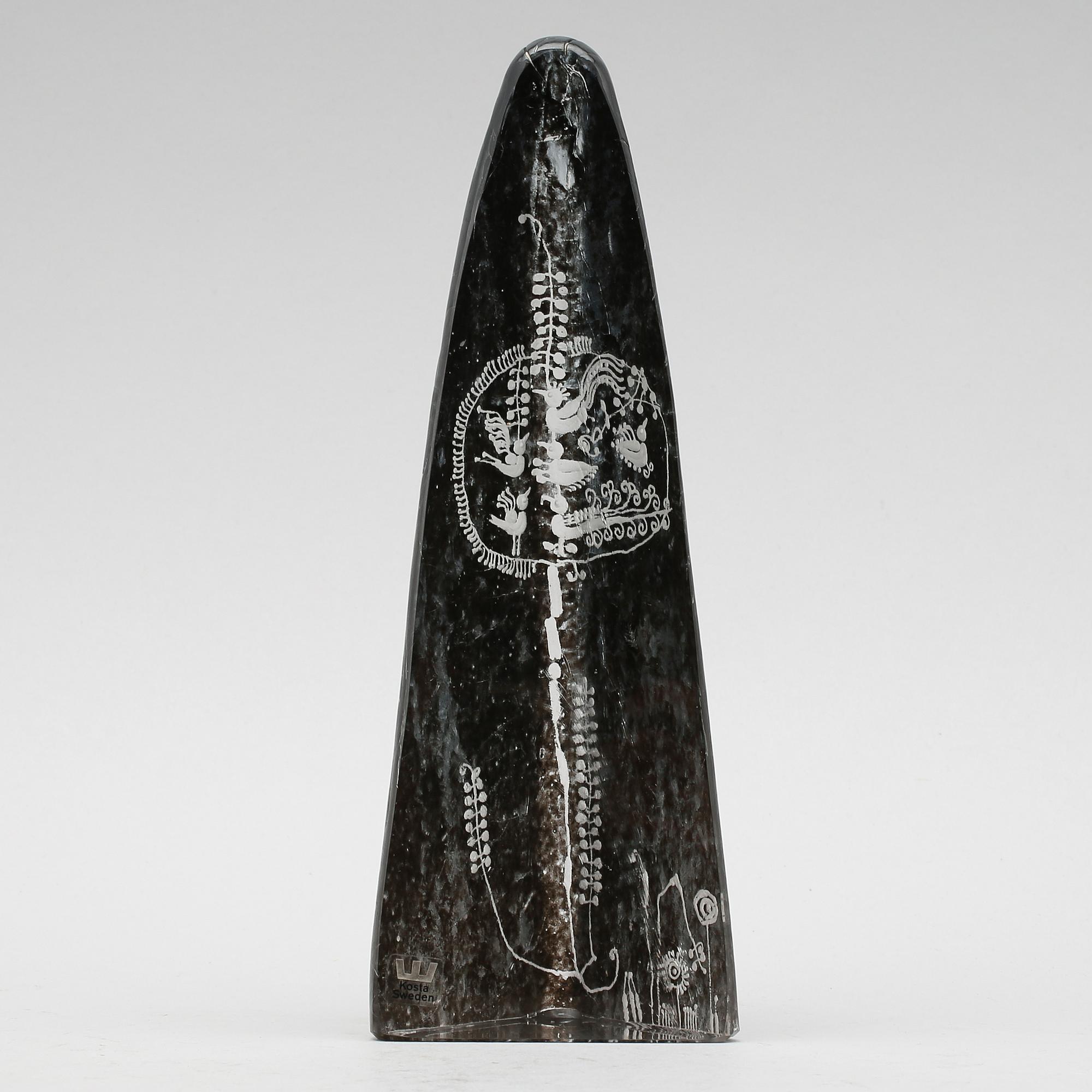 SKULPTUR, glas, Göran Wärff, Kosta Boda, signerad.