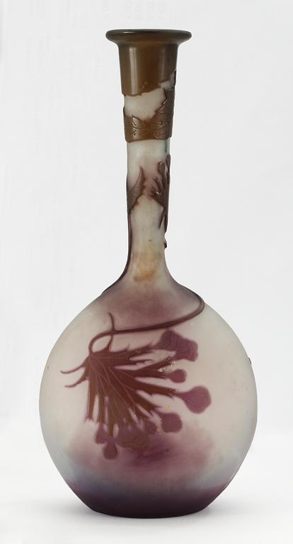 An Emile Gallé Art Nouveau cameo glass vase.