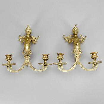 VÄGGAPPLIQUER, ett par, Louis XVI-stil, 1900-tal.