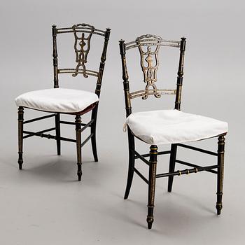 A pair of late 19th century Chinese chairs.