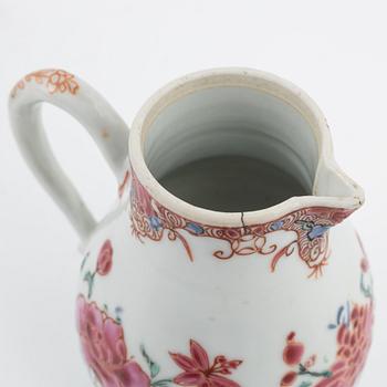 A cup with saucer, and a Famille Rose pot, China, 18th century.