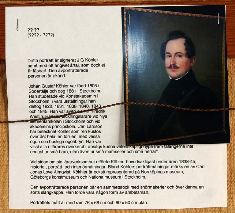 J.C KÖHLER, olja på duk, sign o bär otydlig dat. Empire, 1800-talets första hälft.