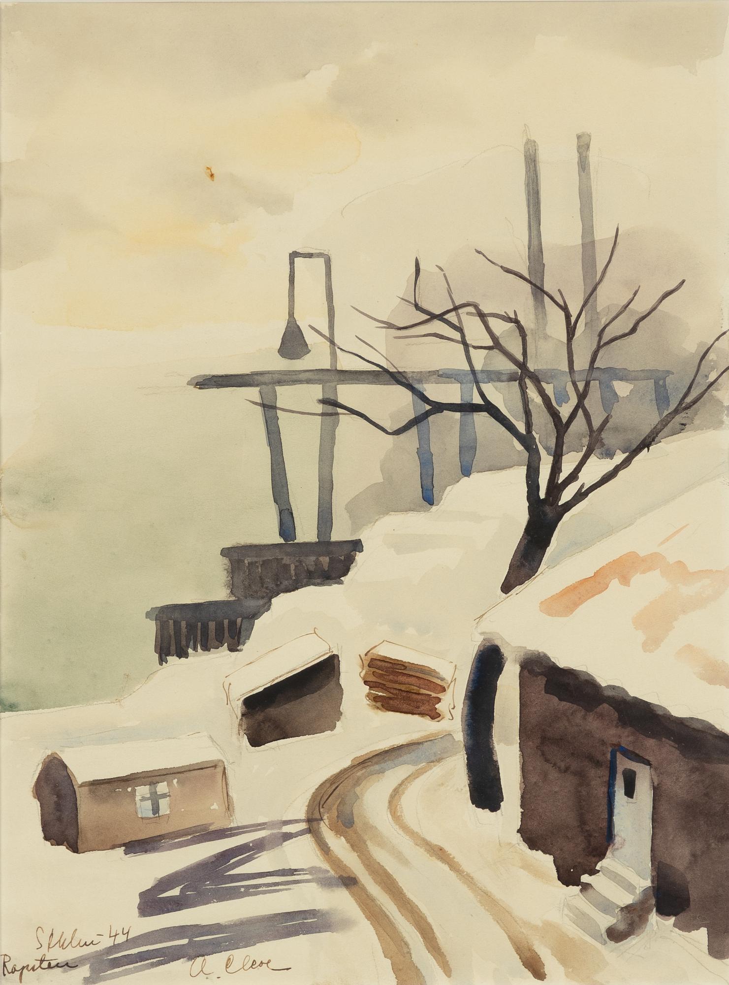 Agnes Cleve, watercolour, signed A. Cleve and dated -44.