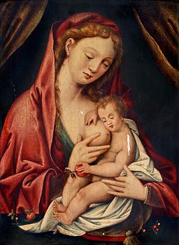 319. Joos van Cleve Hans efterföljd, Madonnan med barnet.