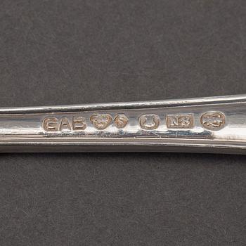 A Swedish silver flatware 82-piece service, maker's mark GAB, Stockholm, 1930s.