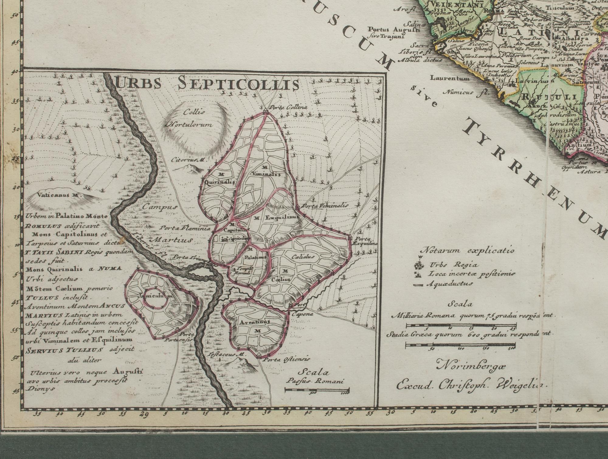 KARTA, CHRISTOPHORO WEIGELIO, 1700-tal. "Mare Etruscum".