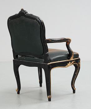 A Swedish Rococo 18th Century armchair.