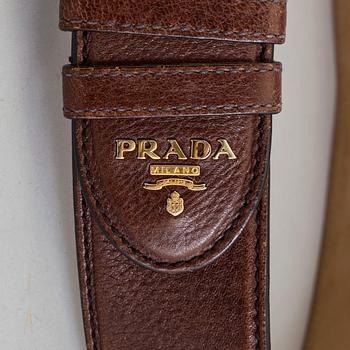 PRADA, a leather belt, size 75/30.