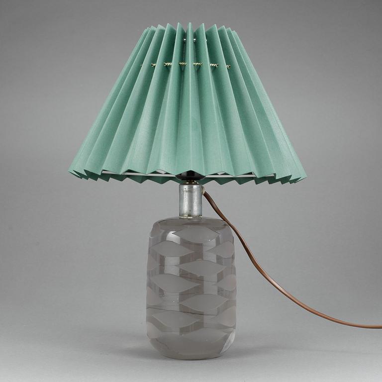 BORDSLAMPA, glas, 1900-talets mitt.