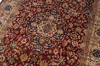 A semi-antique silk Kashan, central Persia, c. 210 x 140 cm.