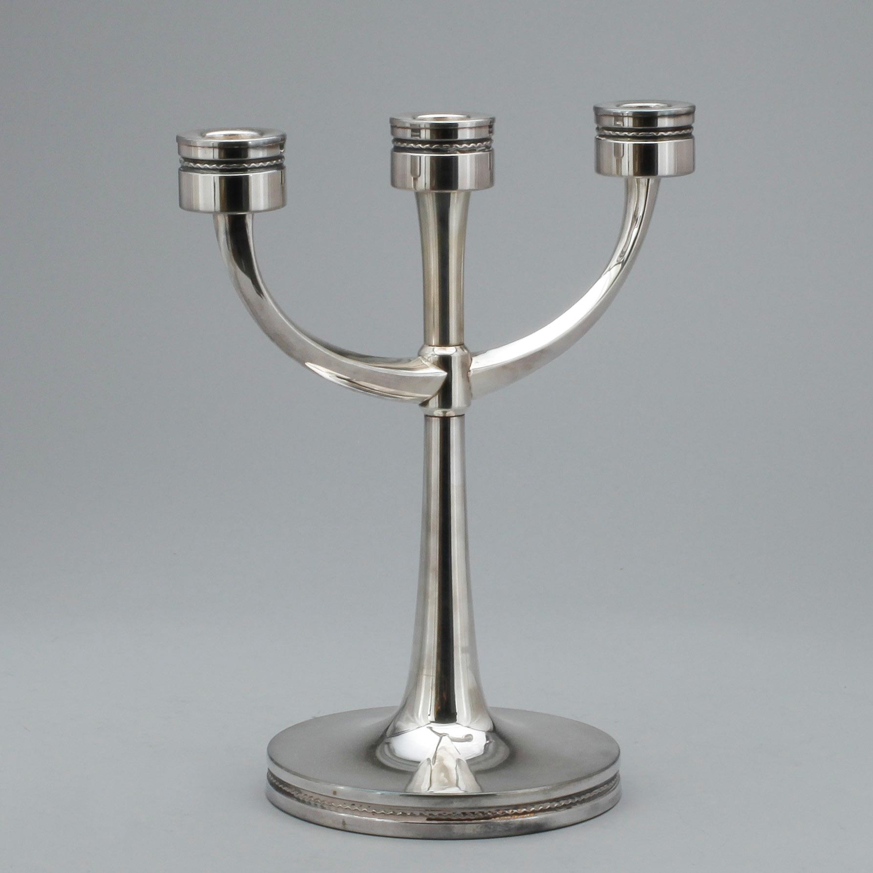 KANDELABER, silver, Erik Löfman, MGAB, Uppsala 1973.
