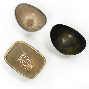 Gunnar Nylund, skålar, 7 st, stengods, Rörstrand, 1900-talets mitt.