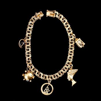BERLOCKARMBAND, 18 k guld, 1966. Vikt ca 22 gram.