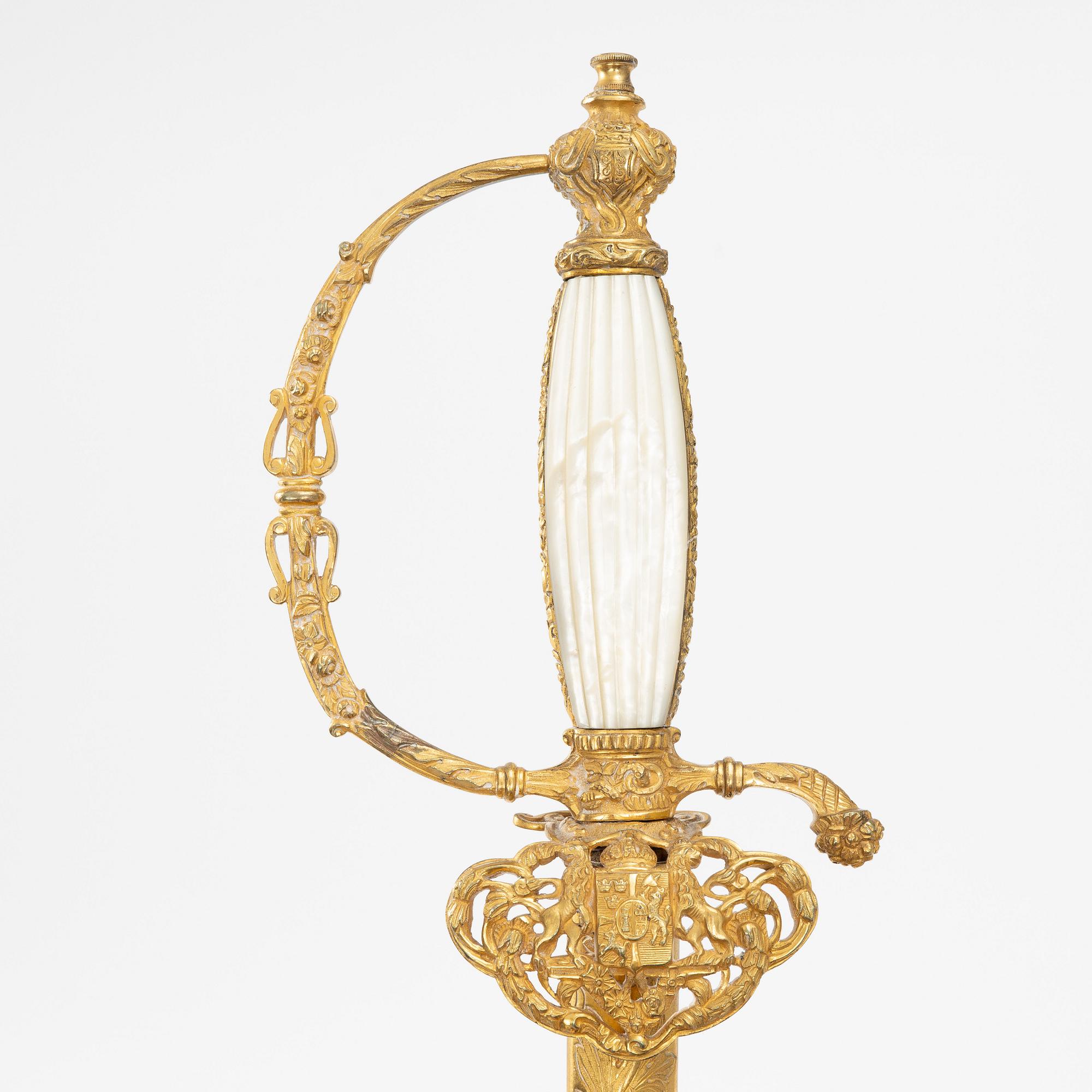 Official's sword, Swedish, 19th century, with scabbard.