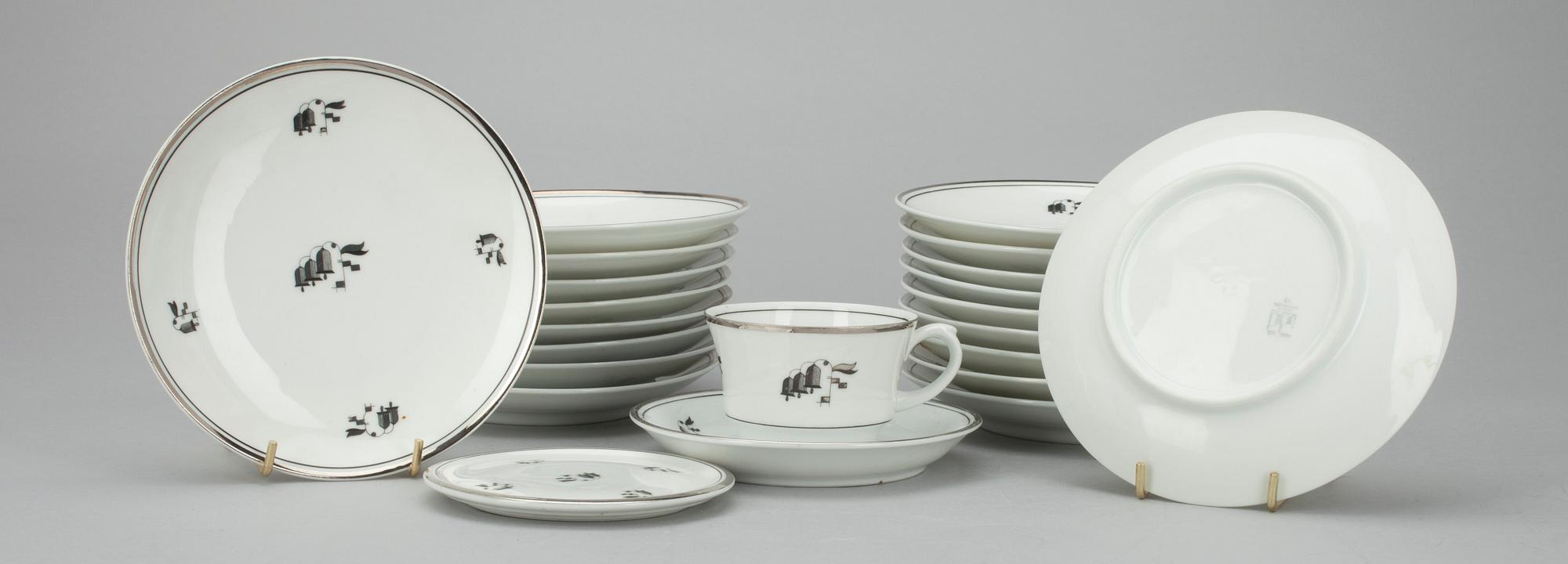 KAFFESERVIS, "Silverklocka" EP-modell, Greta Lisa Jäderholm-Snellman, Arabia, Finland 1930-tal.