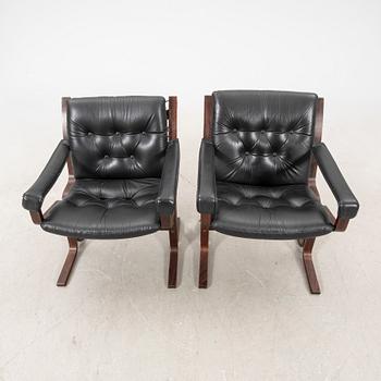 Ingmar Rolling, armchairs 1 pair, Westnofa Furniture, Norway, 1970s.