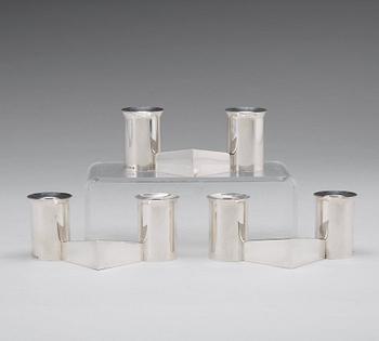 Claës Giertta, ljusstakar, 3 stycken, sterling silver, Stockholm 1969.