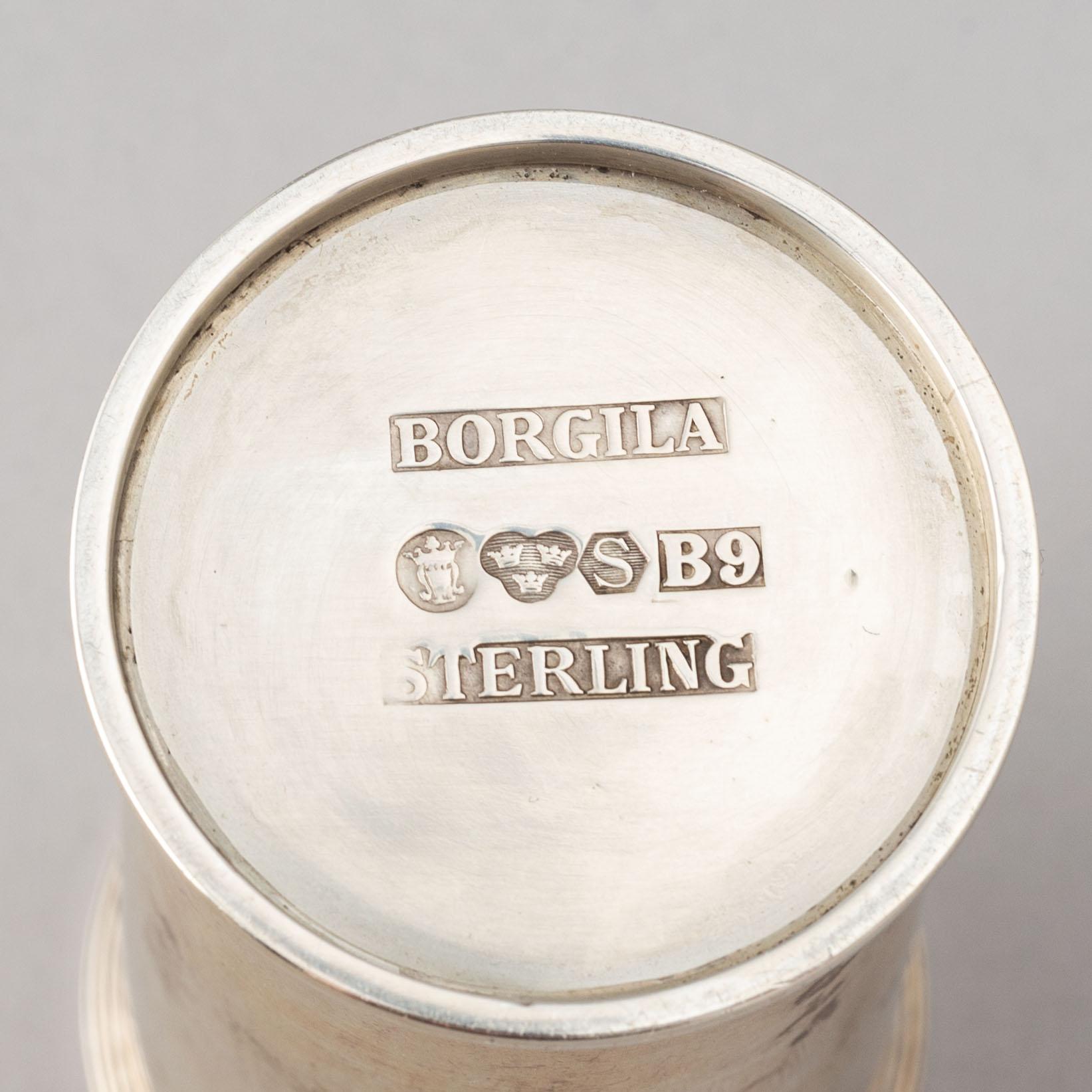 Bägare, 4 st, silver, Stockholm, bl a Atelier Borgila 1952.