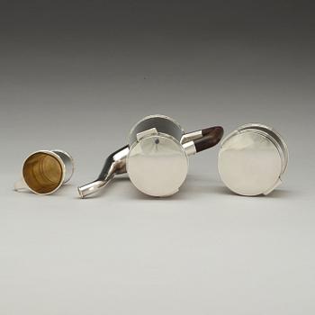 W.A. BOLIN, kaffeservis, tre delar, Stockholm 1956, smed Lars Hedeman.