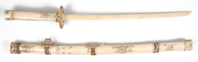 KATANA samt WAKISAKI med ställ, 1900/2000-tal.