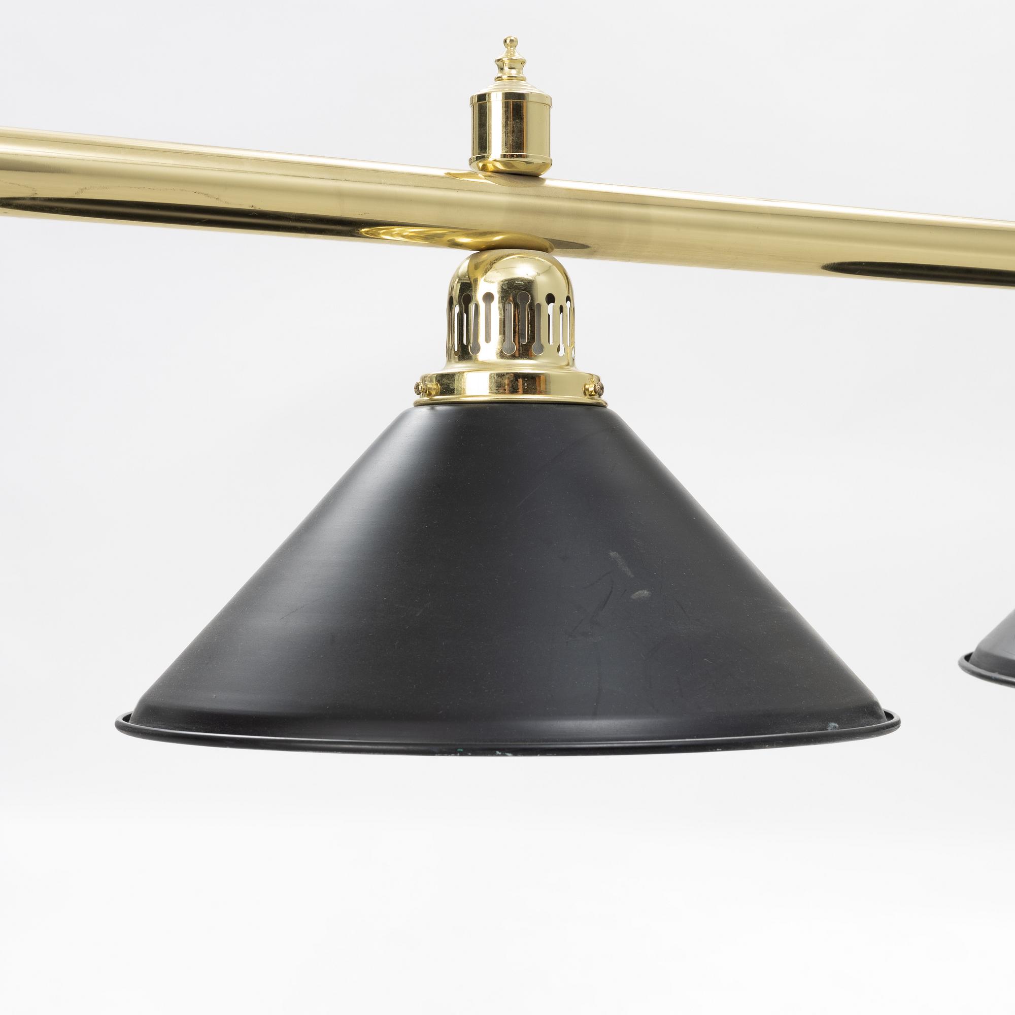 A set of lamps for a pooltable, 20th Century.