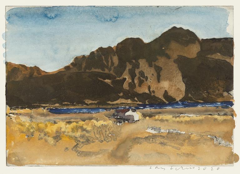 Lars Lerin, etching with watercolour, signed Lars Lerin and dated 2020.