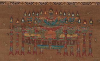 RULLMÅLNING, troligen 1700-tal eller äldre. Shakyamuni Buddha.